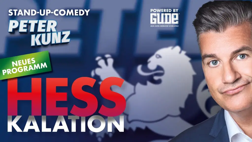 Comedian Peter Kunz auf dem Motiv zu seinem Stand-up-Programm „Hesskalation“.